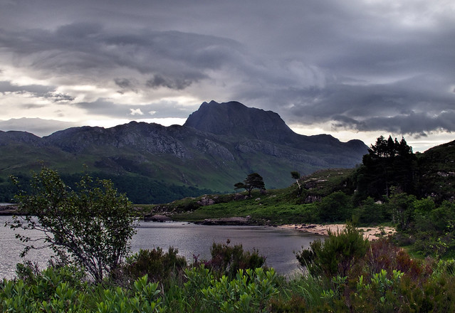 storm clouds gathering over Slioch