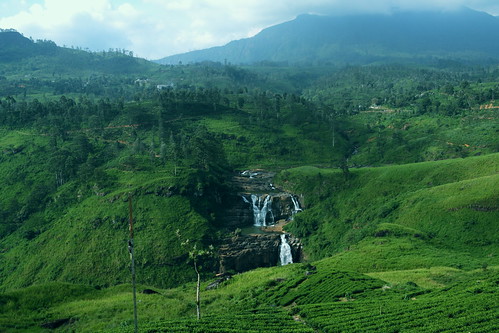 mountains waterfall scenery hills srilanka stclaires