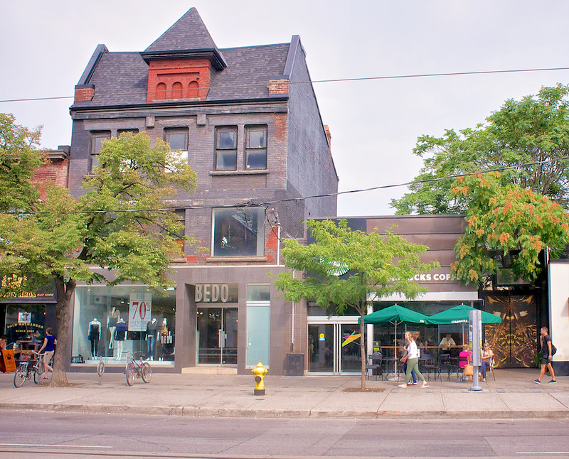 318-314 Queen St West, Toronto, The big, shiny doors on the…