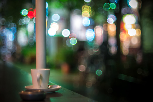 22/04/2014_day1 : open-air cafe with colourful light in Sangenjaya