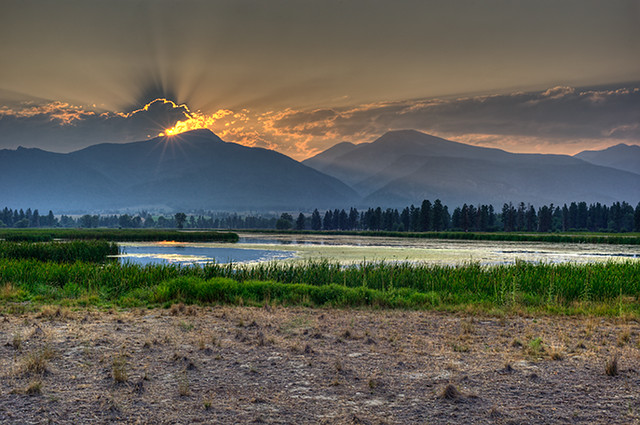 Sunset over the Bitterroot Mountains