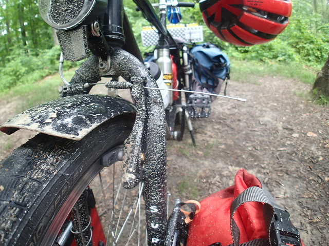 cargo bike camping: mud