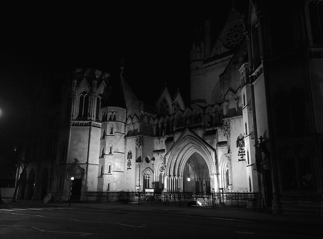 Royal Courts of Justice, night