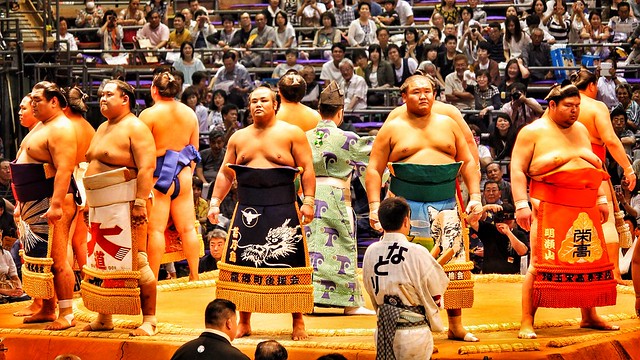 Dohyo-iri (ring-entering ceremony) at the Nagoya Basho