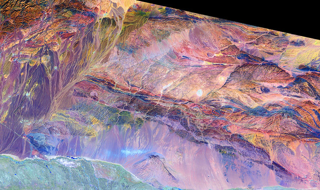 Landsat image of the Bei Shan area, Gansu Province, China