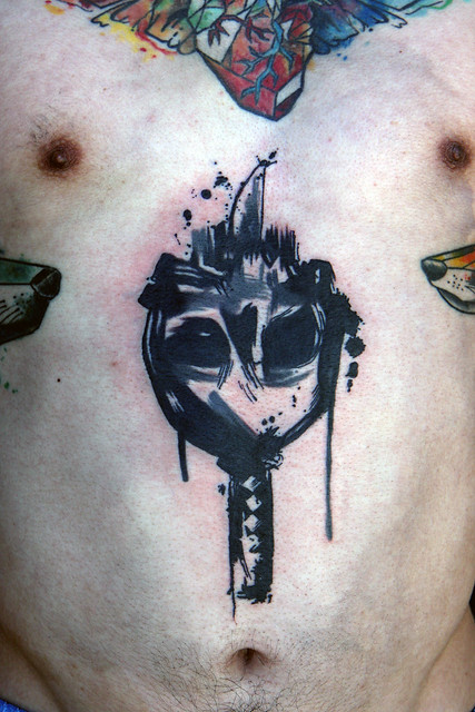 watercolor skull tattoo