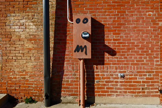 Face on an Electric  Meter