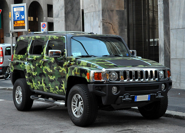 Camo painted Hummer