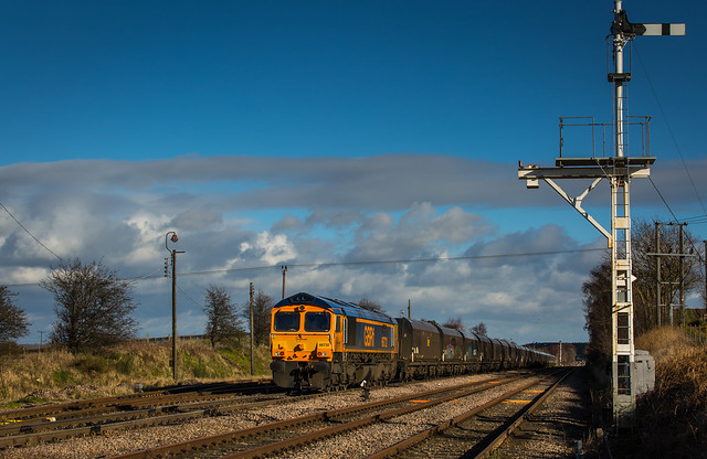GBRf Class 66 no 66732 at Thoresby Sidings on 07-02-2014 waiting to enter Thoresby Colliery