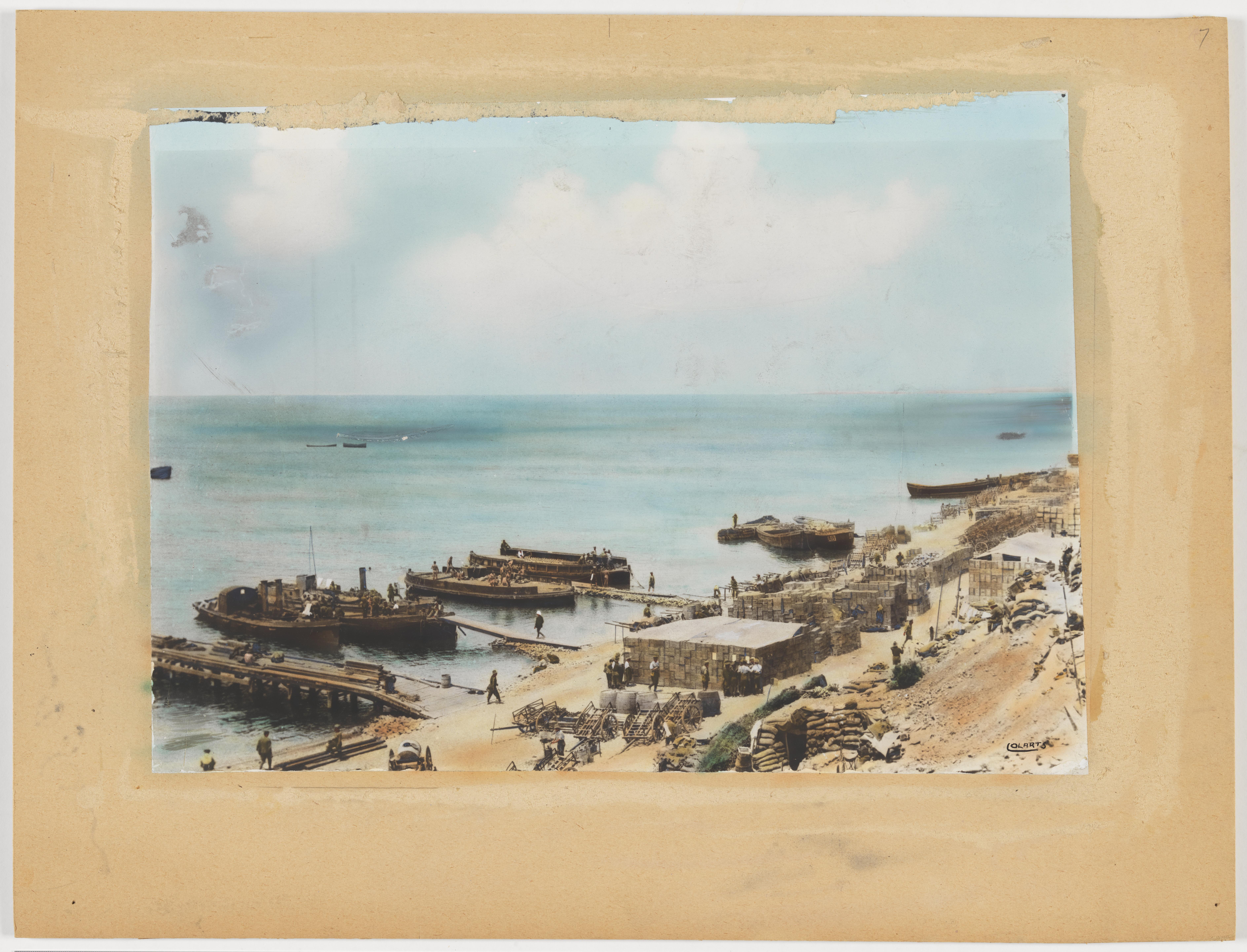 North Beach | Hand-coloured war photograph | Colart's Studios, Melbourne, c. 1920s | State Library of New South Wales