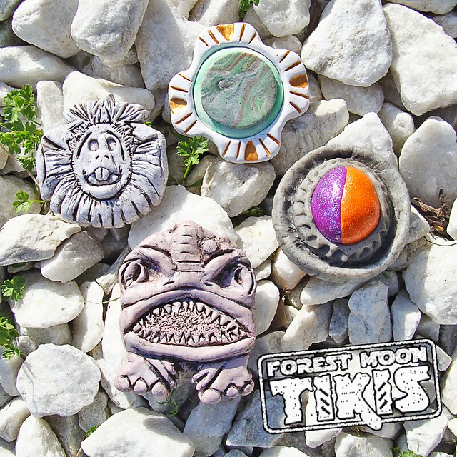 Hand-crafted Tikis from the forest moon.Unique sculpted tribal styles with aged finishes.Star Wars inspired pendants, ornaments and charms.Find Forest Moon Tikis on FB:  http://www.facebook.com/forestmoontikis