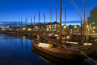 ancient fishing vessels, harbor Elburg, Netherlands