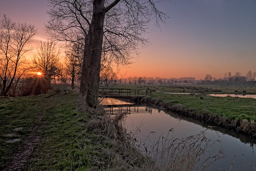 sunset zonsondergang belgium brugge wetlands bruges assebroeksemeersen