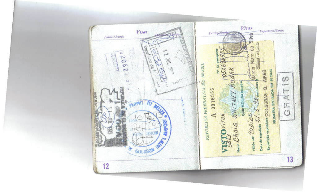 Passport Visa & Stamps | Left page entry stamps into Belize,… | Flickr