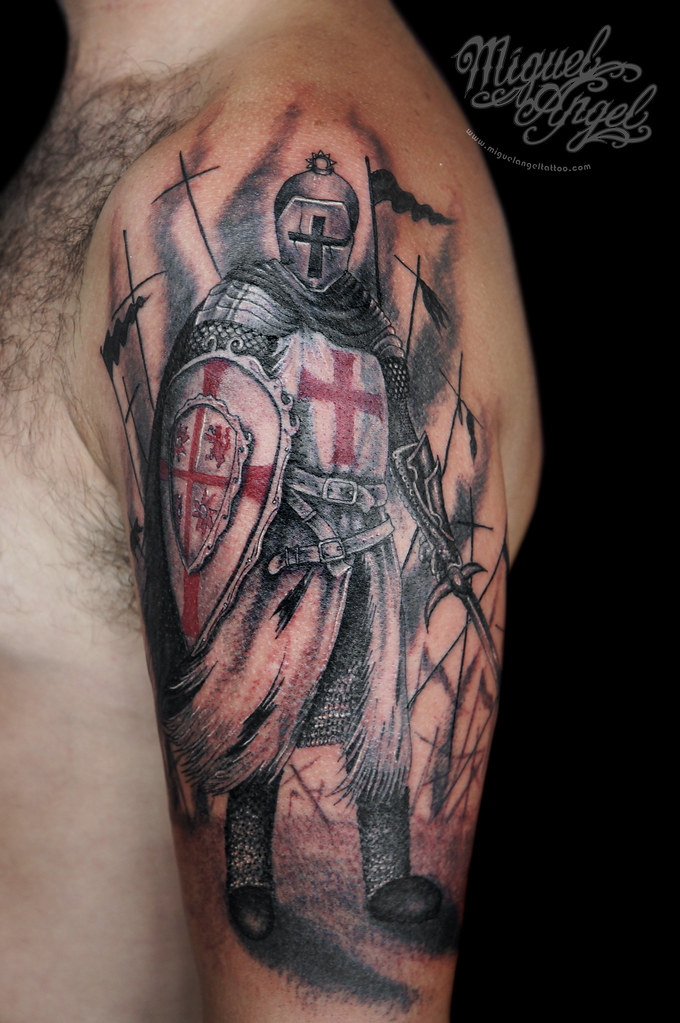 English Crusader Knight Tattoo - Tattoo Ideas and Designs | Tattoos.ai