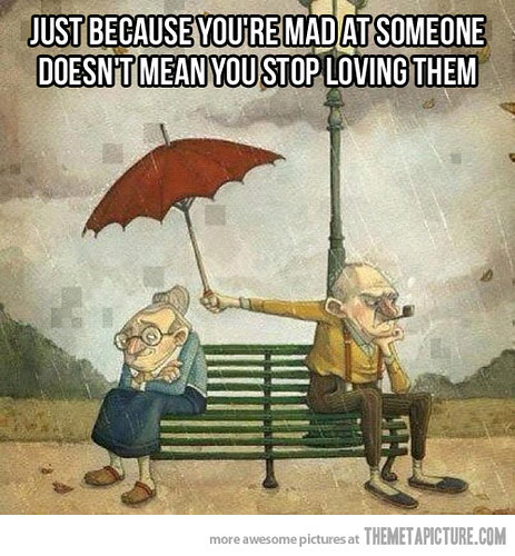 funny-old-couple-fighting-rain | Don't Die Get Married | Flickr