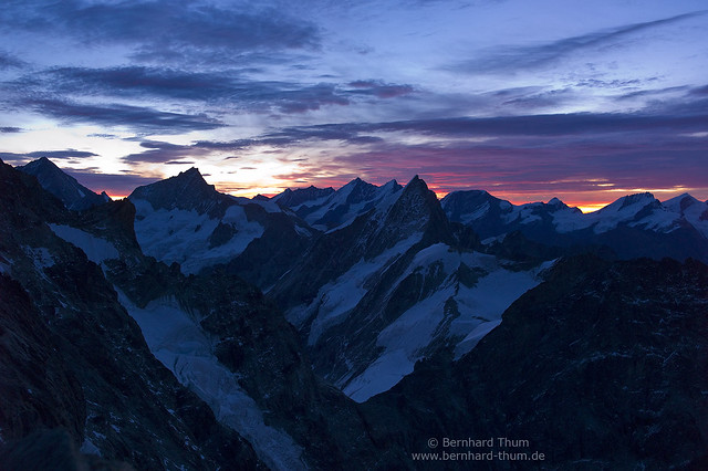 Weisshorn and Mischabel group at dawn