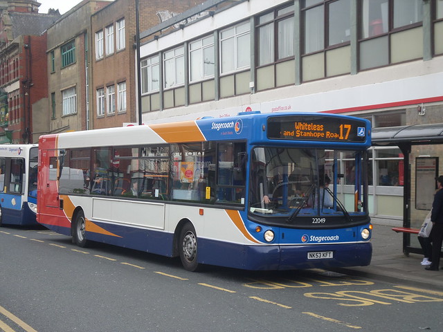 22049 NK53 KFT Stagecoach in South Shields ALX300 on the 17 to Whiteleas