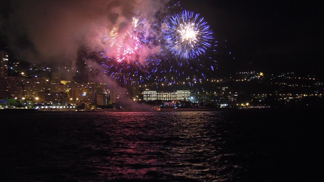 Fireworks in Monaco (View from Jetée Lucciana, Port Hercule)