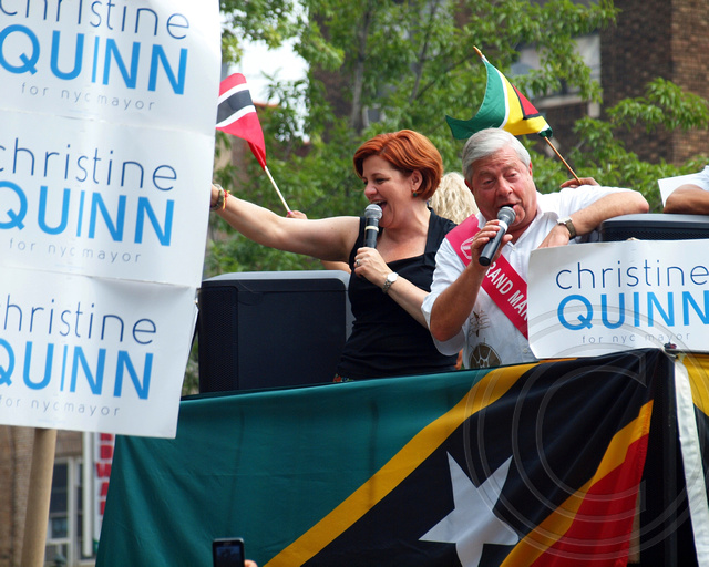 Christine Quinn and Marty Markowitz, West Indian American Day Carnival Parade 2013, Brooklyn, New York City