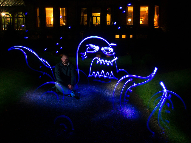 Angry Octopus Light Painting