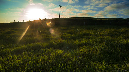 uk sunset sky sun green clouds orkney meadow flare oru westray 2013