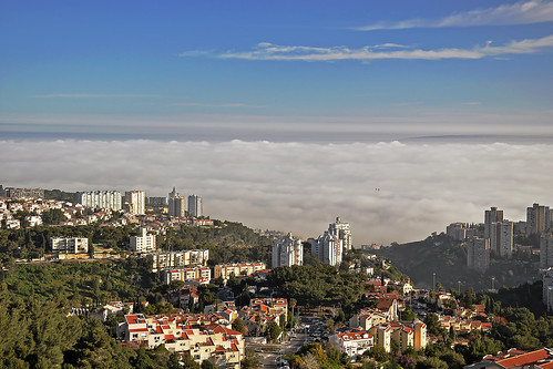 city sea sky panorama fog skyline architecture landscape israel seaside cityscape shore haifa mediterraneansea urbanlandscape nikon18105 nikond5000