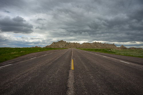 road park trip travel vacation sky storm west color green nature lines yellow clouds landscape outdoors grey spring midwest mood moody pentax south gray roadtrip explore national badlands prairie dakota perpective