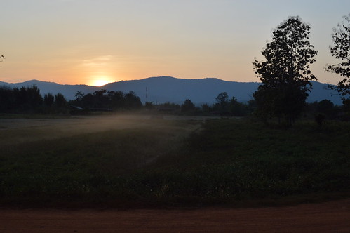 sunset thailand skies dust chiangrai wiangkaen