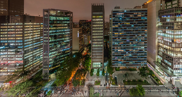 Paulista Avenue at night, São Paulo, Brazil