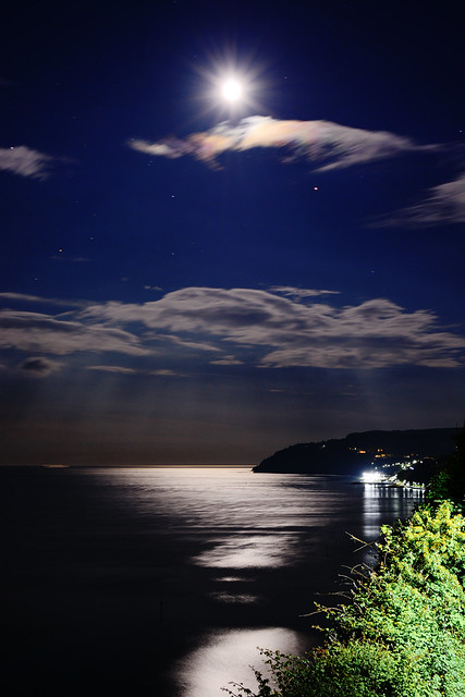Moon Rays Over Shanklin Bay