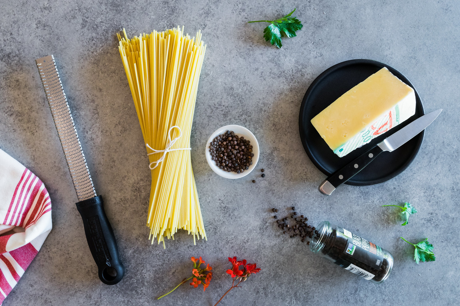 just three ingredients: pasta, pepper, and pecorino