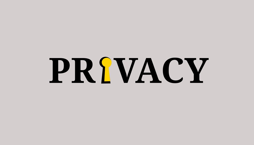 Privacy - the word privacy is shown in black and yellow