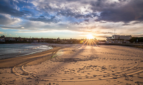 ocean sunset sea sky cloud sun seascape beach water bondi skyline clouds canon buildings photo sand surf waves pacific outdoor oz sydney australian wave australia aussie swell bondibeach 2013 5dmkii