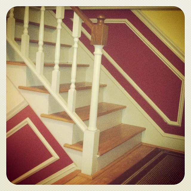 Another project complete . stair treads painted!