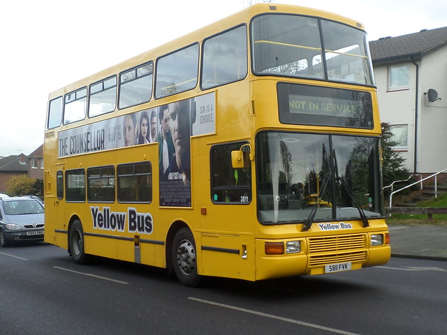 3811 S811 FVK GNE Yellow Bus Volvo Olympian Palatine 2 N.I.S