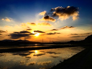 double sunset in Ibaraki, Japan / 茨城県