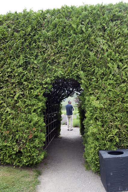 Archway carved out of hedge at Kingsbrae Garden, St. Andrews-by-the-Sea, New Brunswick, Canada, North America