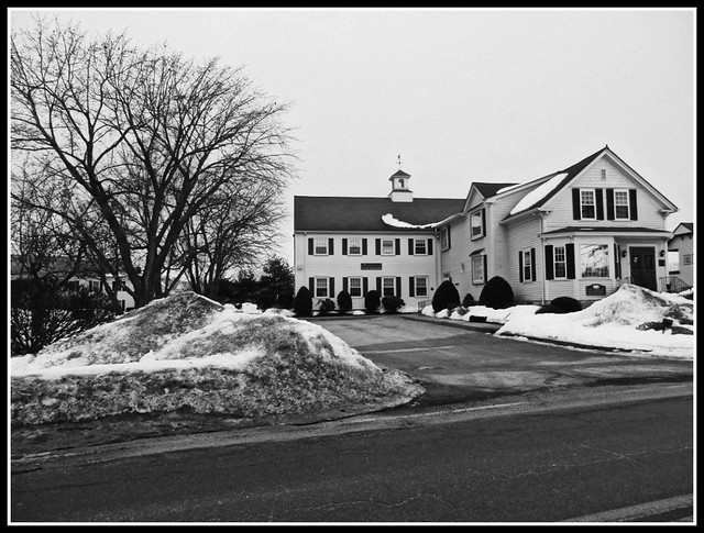 Black & White Winter Scene At 15 Fletcher Street In Chelmsford, MA. - Original Colored Photo Was Taken by STEVEN CHATEAUNEUF On February 23, 2014 - This Black & White Version Was Created by STEVEN CHATEAUNEUF On March 14, 2014