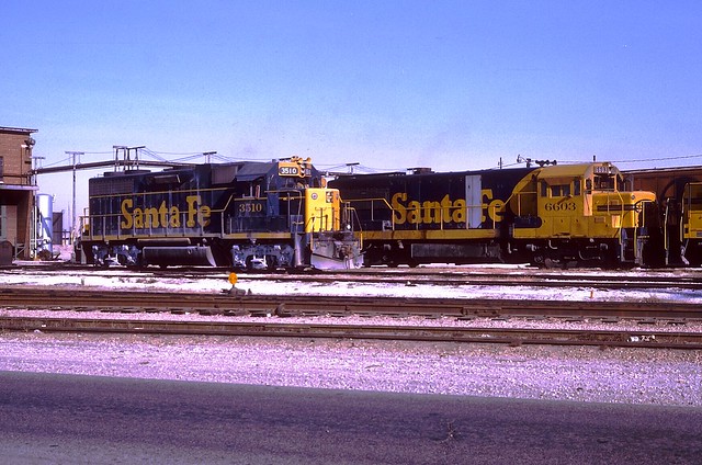 Santa Fe engines at Corwith Yard