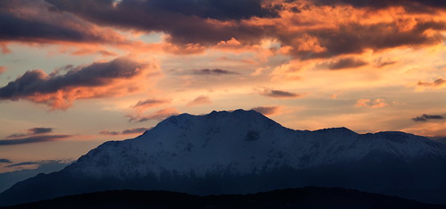 sunset sky panorama mountain snow clouds greece goldenhour ioannina
