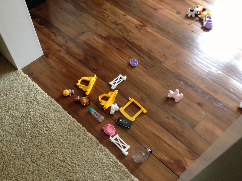 kids toys left on the floor
