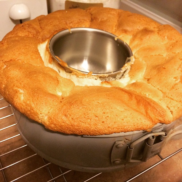 Improvised #angel food #cake pan--springform pan with smal…