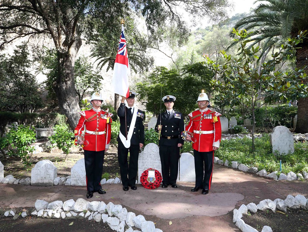 The Anniversary of The Battle Of Trafalgar, An act of remembrance held within The Trafalgar Cemetery Gibraltar, Sunday 18th October 2015. Conmemoración en Gibraltar del 210º Aniversario de la Batalla de Trafalgar