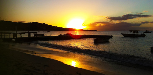 cameraphone ocean sunset sea sky sun reflection beach apple silhouette yellow boats bay fishing dock grenada caribbean goldenhour iphone grandanse coconutbeach iphone4
