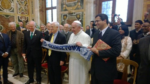 Pope Francis with Georgetown Scarf
