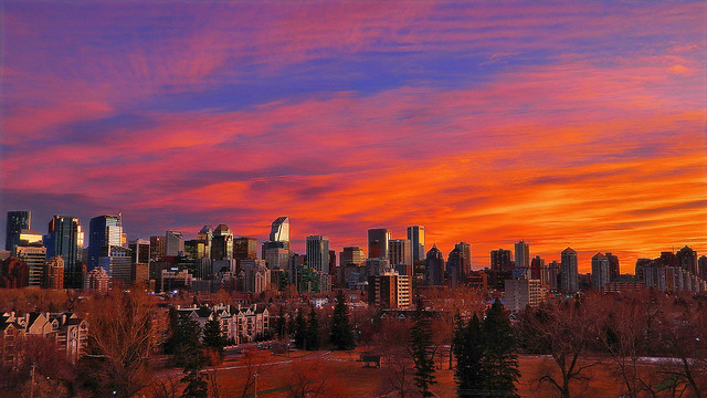 Calgary Skyline & Sensational Sunset (Explore # 4 March 4th 2014)