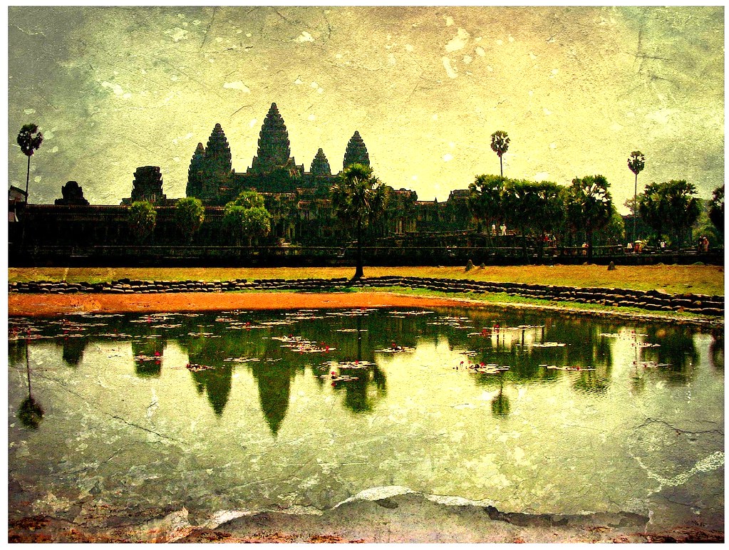 Kambodscha , Angkor Wat, Spiegelung ,  8-4/2138