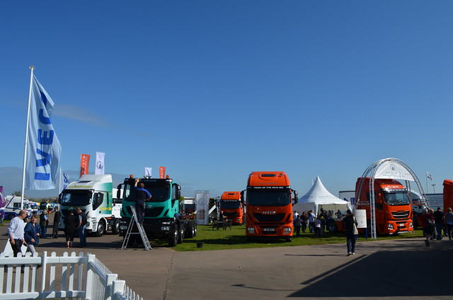 The Iveco stand from a distance under bright sunny skys