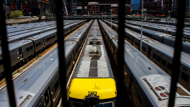 Hudson Rail Yard seen from the Highline Walkway in New York